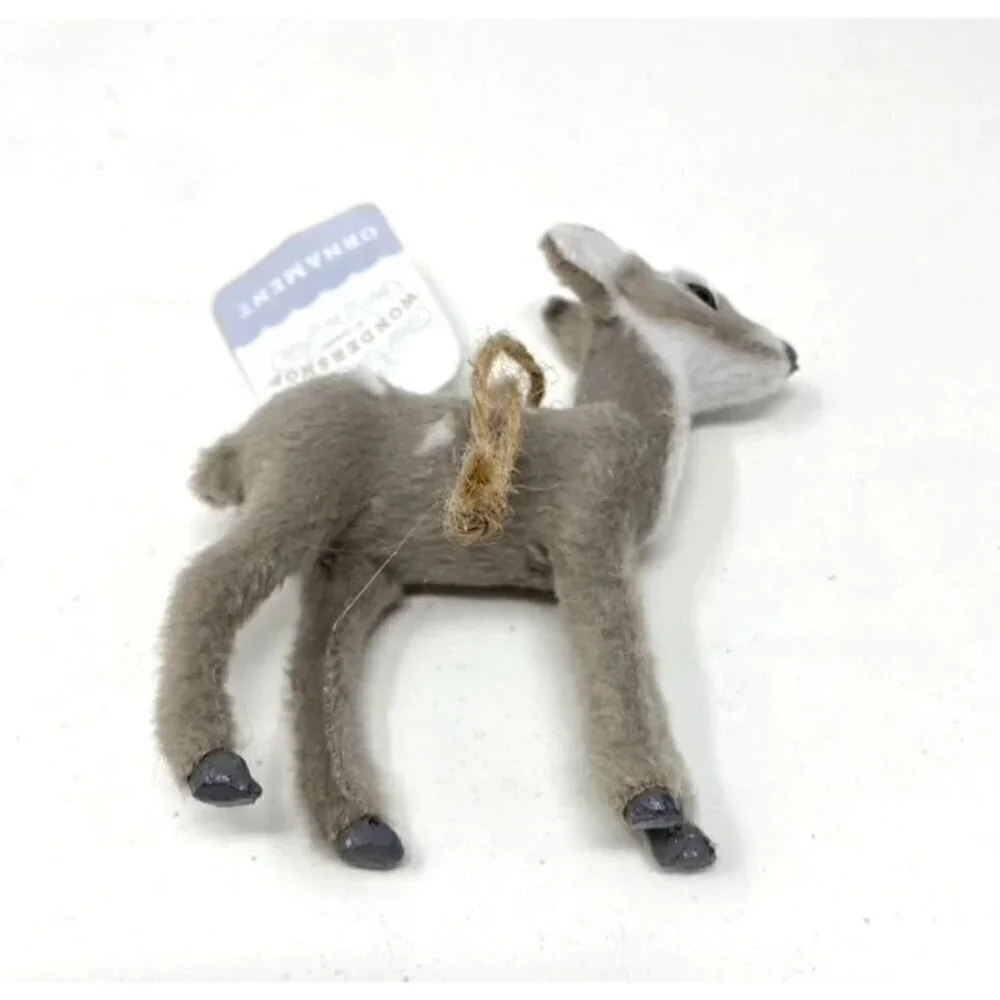 Target Faux Fur Grey Deer Christmas Tree Ornament Gray with Spots Wondershop™